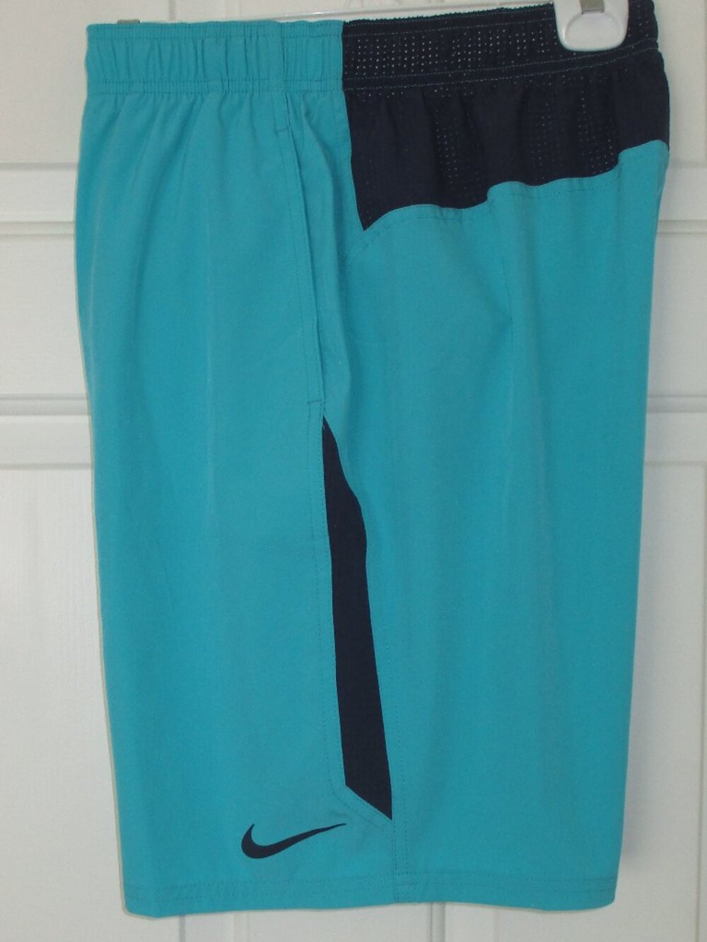 Nike Mens Aqua Blue Elastic & Drawstring Mesh-lined Swim Trunk NWOT 30W-36W or L